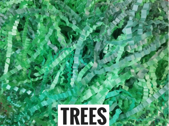 Green Tree Crinkle Paper Shred