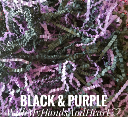 Black Purple Crinkle Paper Shred