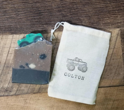 Monster Truck Soap with Custom Name Bag